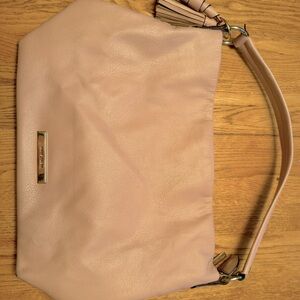 Anne Klein soft pink shoulder bag with interior zippered pocket